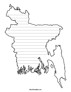 Bangladesh-Shaped Writing Templates