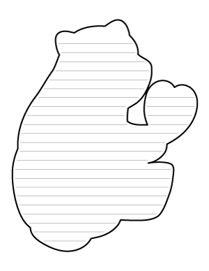 Bear and Heart-Shaped Writing Templates