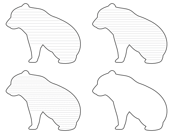 Bear Cub-Shaped Writing Templates
