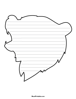 Bear Head-Shaped Writing Templates