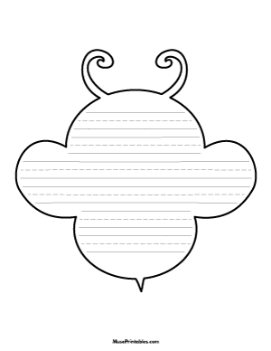 Bee Shaped Writing Templates