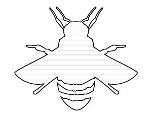 Bee Top View-Shaped Writing Templates