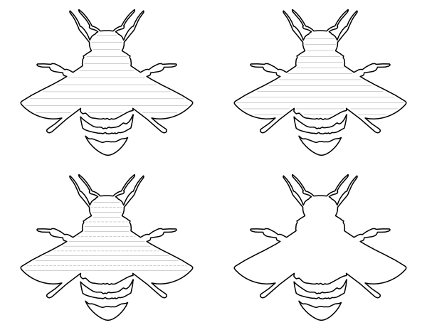 Bee Top View-Shaped Writing Templates