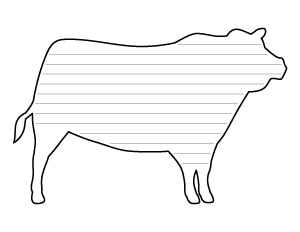 Beef Cow Shaped Writing Templates