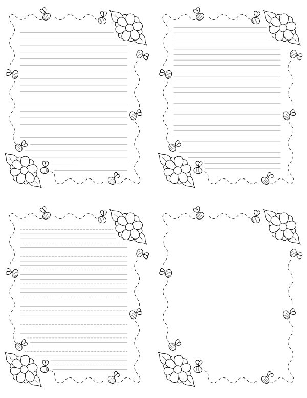 Bees and Flowers Writing Templates