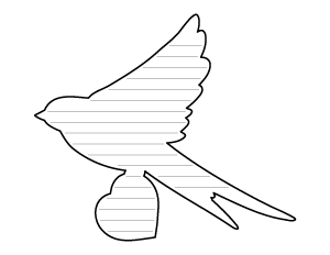 Bird and Heart-Shaped Writing Templates