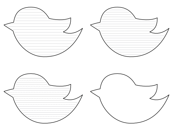 Bird-Shaped Writing Templates