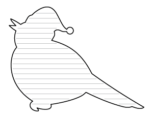 Bird With Santa Hat-Shaped Writing Templates