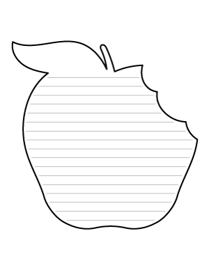 Bitten Apple-Shaped Writing Templates