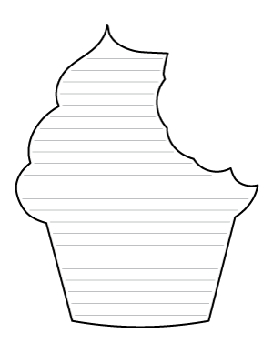 Bitten Cupcake-Shaped Writing Templates