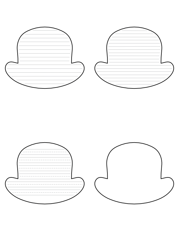 Bowler Hat-Shaped Writing Templates