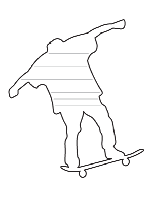 Boy Skateboarder-Shaped Writing Templates