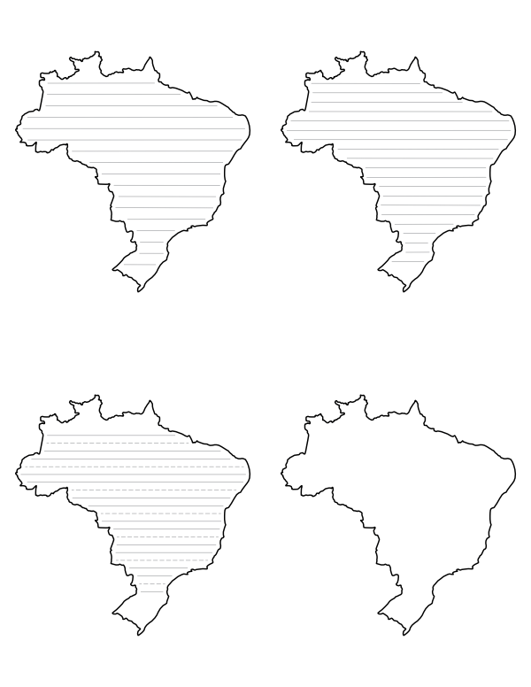 Brazil-Shaped Writing Templates