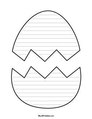 Broken Egg Shaped Writing Templates