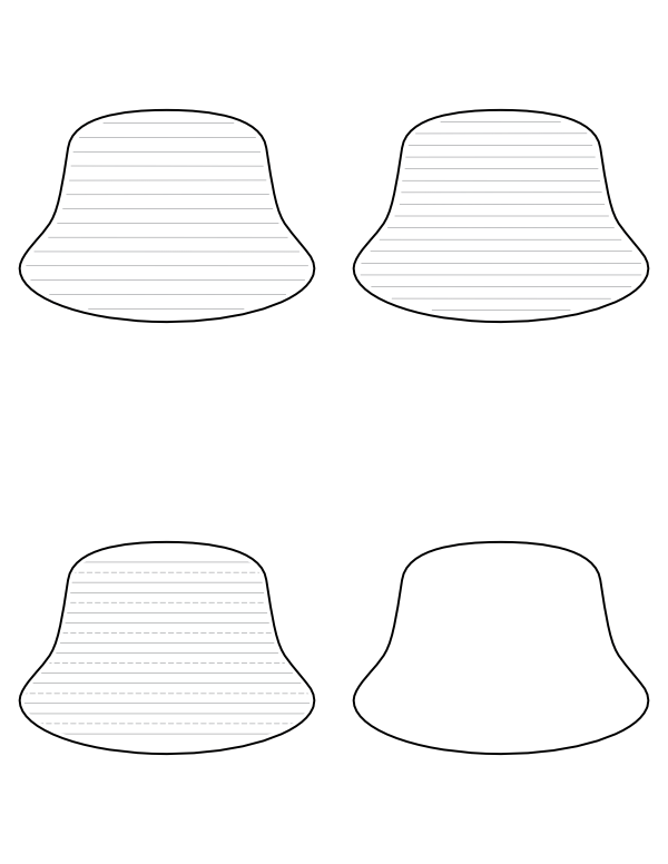 Bucket Hat-Shaped Writing Templates