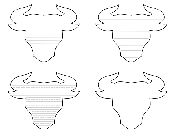Bull Head-Shaped Writing Templates