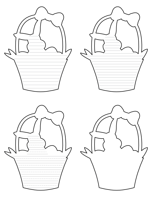 Bunny and Easter Basket-Shaped Writing Templates