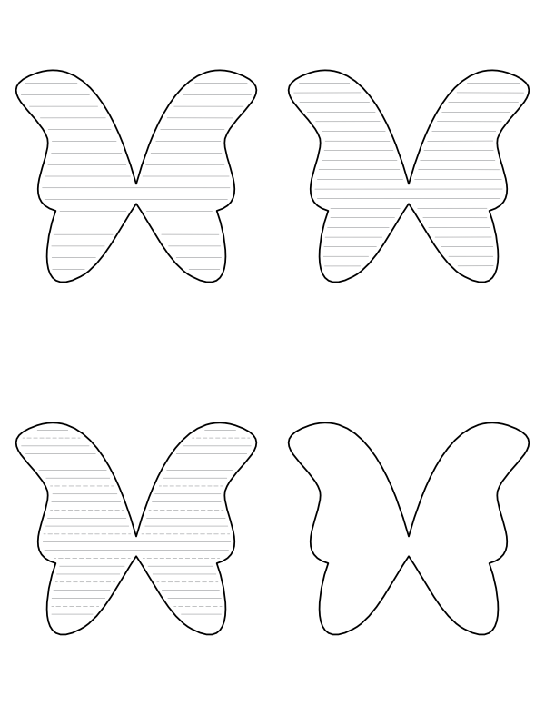 Butterfly-Shaped Writing Templates