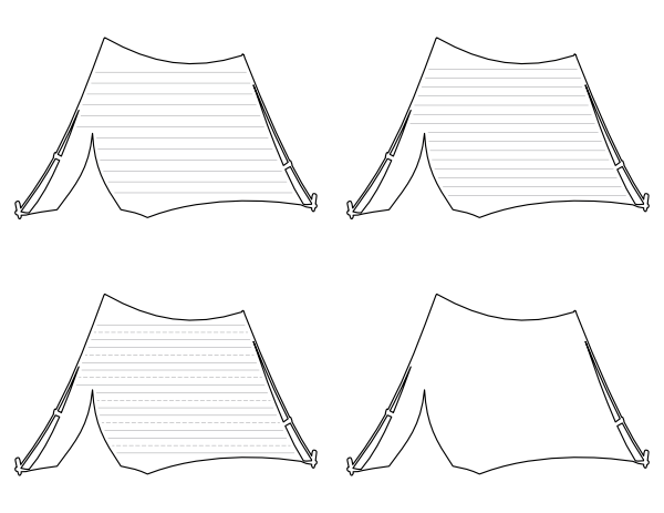 Camping Tent-Shaped Writing Templates