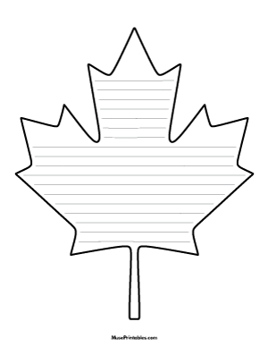 Canadian Maple Leaf-Shaped Writing Templates
