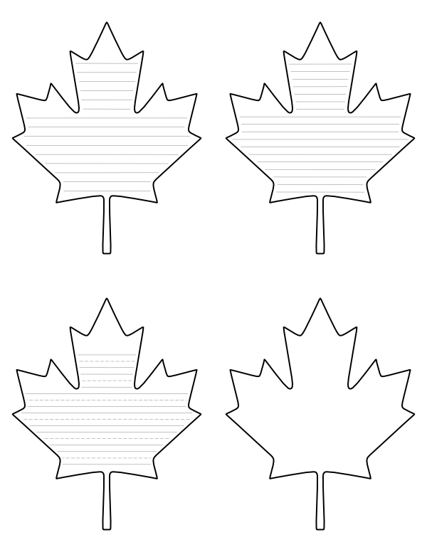 Canadian Maple Leaf-Shaped Writing Templates