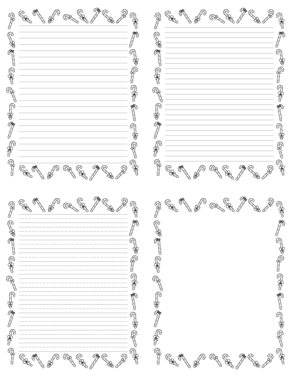 Candy Cane Writing Templates
