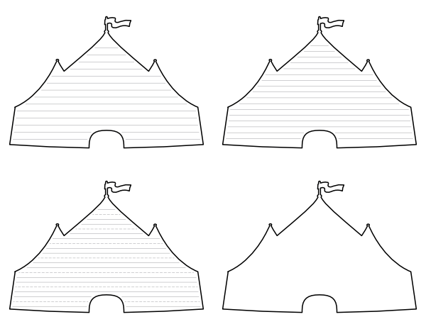 Carnival Tent-Shaped Writing Templates