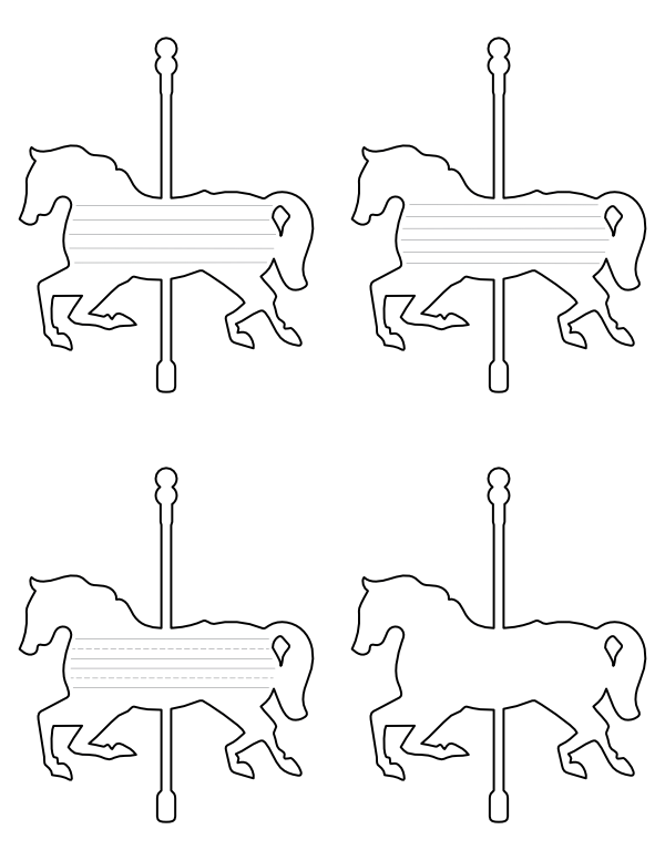 Carousel Horse-Shaped Writing Templates