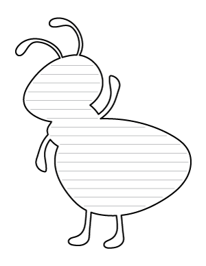 Cartoon Ant-Shaped Writing Templates