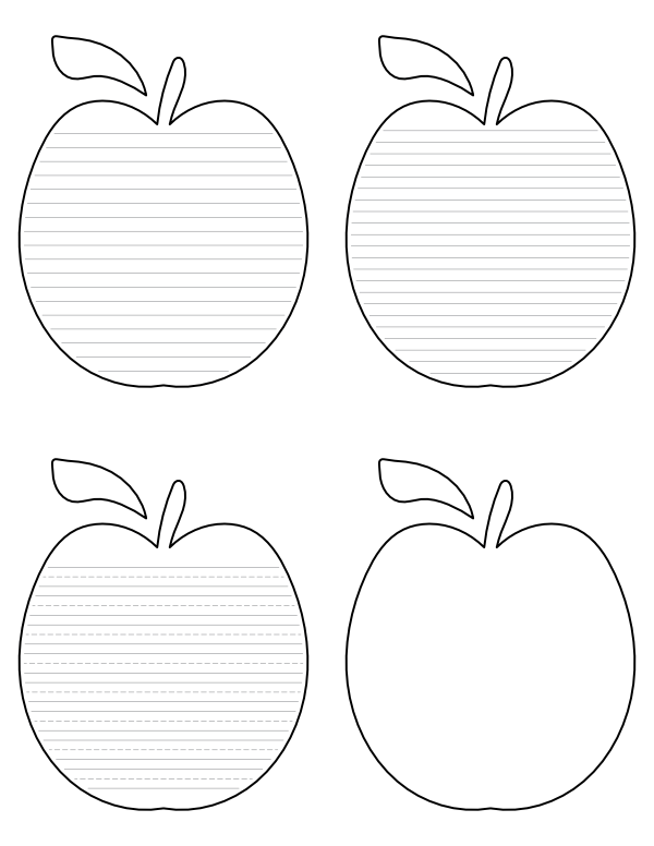 Cartoon Apple-Shaped Writing Templates