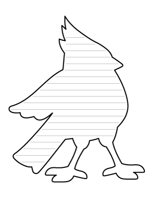 Cartoon Cardinal-Shaped Writing Templates