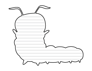 Cartoon Caterpillar-Shaped Writing Templates