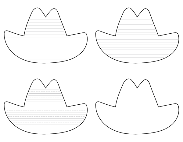 Free Printable Cartoon Cowboy Hat Shaped Writing Templates