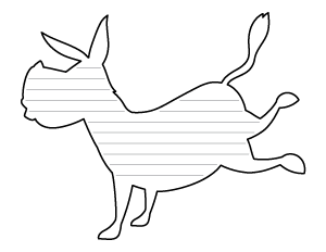 Cartoon Donkey-Shaped Writing Templates