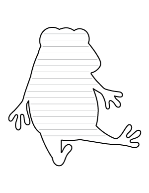 Cartoon Frog-Shaped Writing Templates