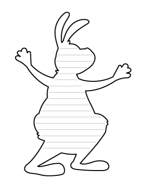 Cartoon Hare-Shaped Writing Templates