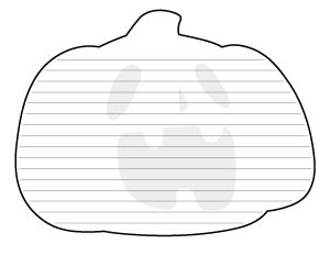Cartoon Jack-o'-lantern-Shaped Writing Templates