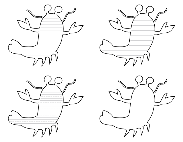 Cartoon Lobster Shaped Writing Templates