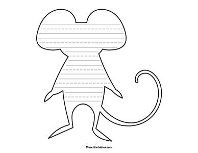 Cartoon Mouse-Shaped Writing Templates