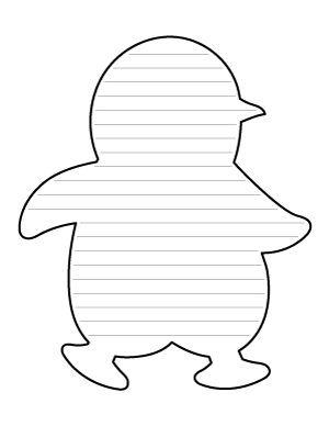 Cartoon Penguin-Shaped Writing Templates