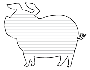 Cartoon Pig-Shaped Writing Templates