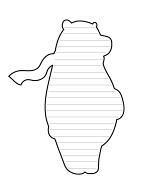 Cartoon Polar Bear-Shaped Writing Templates