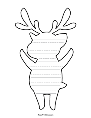 Cartoon Reindeer-Shaped Writing Templates
