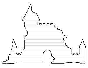 Castle Ruins-Shaped Writing Templates