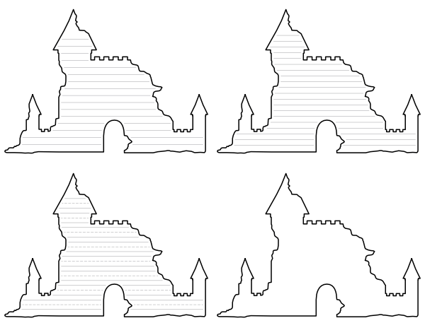 Castle Ruins Shaped Writing Templates