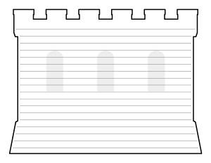 Castle Wall-Shaped Writing Templates