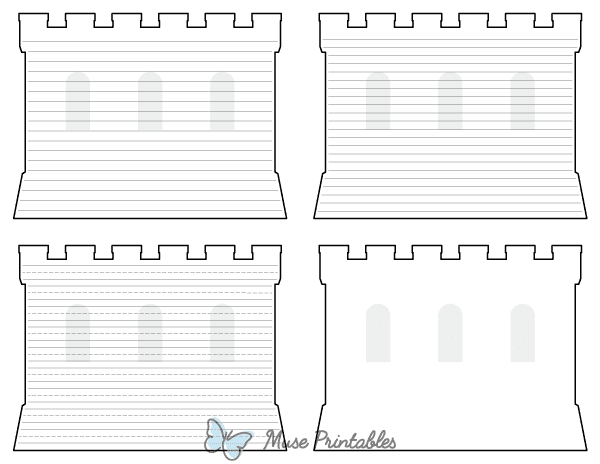 Castle Wall-Shaped Writing Templates