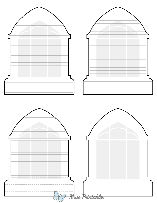 Castle Window-Shaped Writing Templates