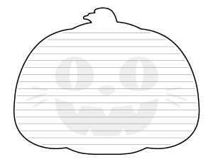 Cat Face Jack-o'-lantern-Shaped Writing Templates