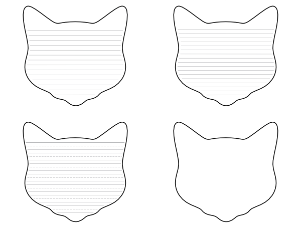 Free Printable Cat Face Shaped Writing Templates